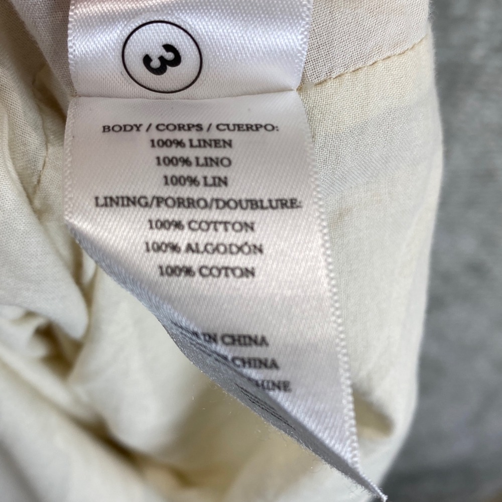 Rails Lizzie Bisque 100% Linen Button Front Midi Slip Dress Cream Womens Medium - Picture 8 of 10